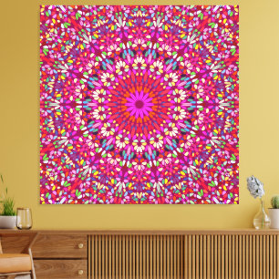 Hot Pink Mandala – Premium Wrapped Canvas Radiance