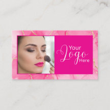 Hot Pink Marble Script Photo Makeup