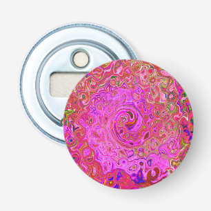 Hot Pink Marbled Colours Abstract Retro Swirl Bottle Opener