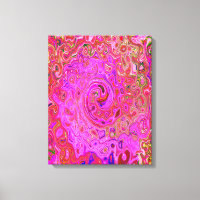 Hot Pink Marbled Colours Abstract Retro Swirl