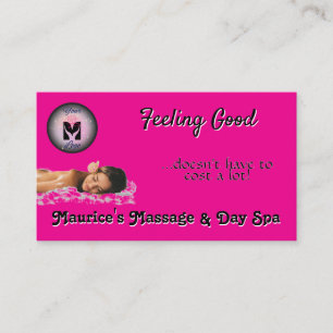 Hot Pink Massage Day Spa Logo Professional Business Card