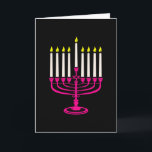 hot pink menorah hanukkah purim invitation<br><div class="desc">"hot pink menorah hanukkah ", "pink hanukkah", "pink menorah" , "hanukkah menorah", menorah, "happy hanukkah" , channukah, hannukah, Hanukkah, "jewish holidays"</div>