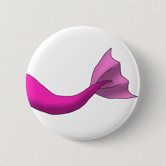 Hot Pink Mermaid Tail 6 Cm Round Badge (Front)