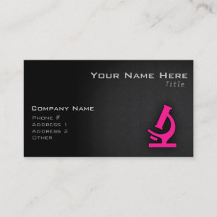 Hot Pink Microscope Business Card