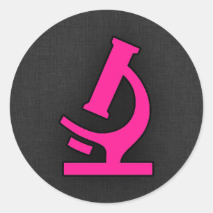 Hot Pink Microscope Classic Round Sticker