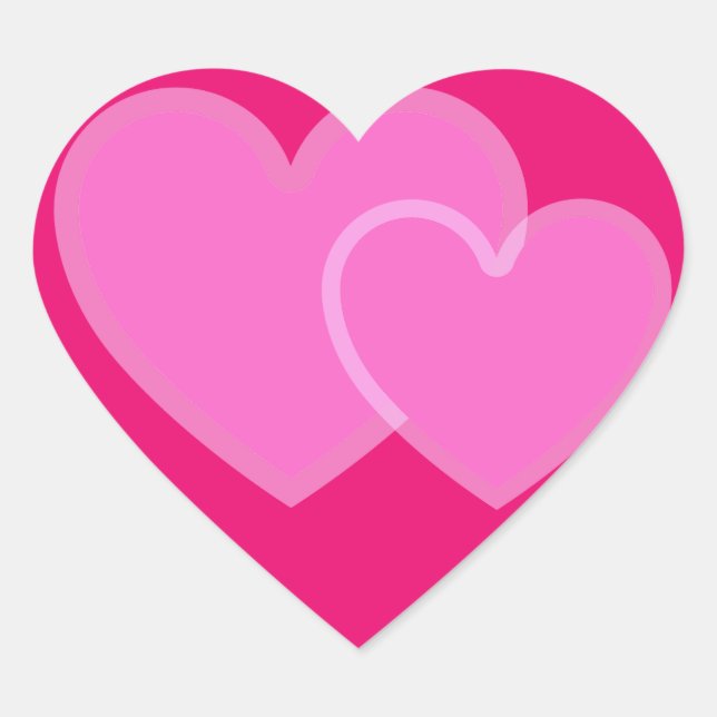 Hot Pink Minimal Heart Sticker (Front)