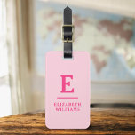 Hot Pink Minimal Modern Monogram  Luggage Tag<br><div class="desc">Elevate your travel experience with our Classic Elegant Modern Minimalist Monogram Luggage Tag. This meticulously designed accessory seamlessly combines timeless elegance with contemporary minimalism, ensuring your luggage stands out with sophistication. Crafted with precision and attention to detail, this luggage tag is more than just a practical item; it's a personalised...</div>