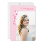 Hot Pink Minimalist Photo Graduation Party
