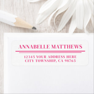 Hot Pink Minimalist Return Address