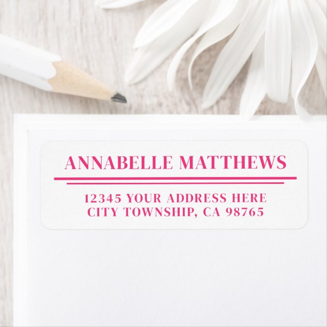 Hot Pink Minimalist Return Address (Insitu)
