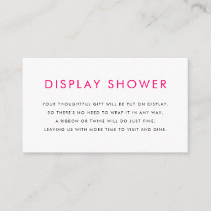 Hot Pink Minimalist Typography Display Shower Enclosure Card