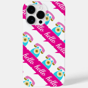 Hot Pink Mint Retro Telephone Hello Case-Mate iPhone 14 Pro Max Case