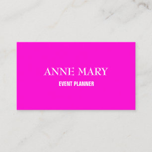 Hot Pink Modern Bold Bright Colorful Simple 2025 Business Card