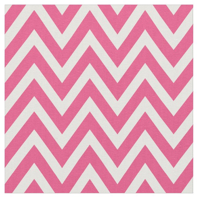 Hot Pink Modern Chevron Stripes Fabric (Close Up)
