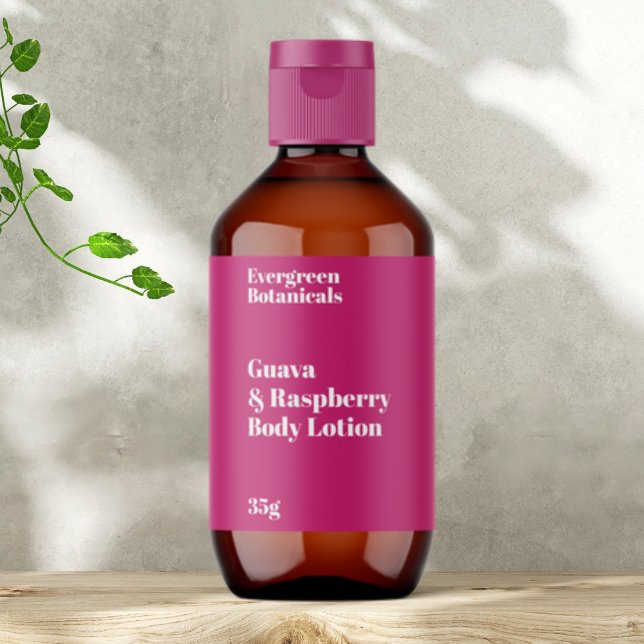 Hot Pink Modern Cosmetics Bottle Label (Creator Uploaded)