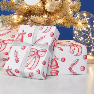 Hot Pink Modern Groovy Christmas  Wrapping Paper