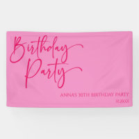 Hot Pink Modern Minimalist Birthday Party