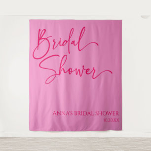Hot Pink Modern Minimalist Bridal Shower Tapestry