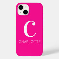 Hot Pink Modern Monogram