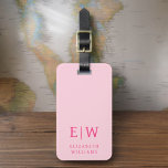 Hot Pink Modern Monogram Minimalist Luggage Tag<br><div class="desc">Elevate your travel experience with our Classic Elegant Modern Minimalist Monogram Luggage Tag. This meticulously designed accessory seamlessly combines timeless elegance with contemporary minimalism, ensuring your luggage stands out with sophistication. Crafted with precision and attention to detail, this luggage tag is more than just a practical item; it's a personalised...</div>