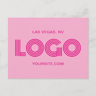 Hot Pink Modern Rectangular Logo Postcard