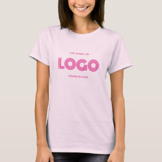 Hot Pink Modern Rectangular Logo T-Shirt