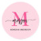 Hot Pink Modern Script Girly Monogram Name
