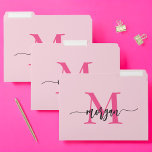 Hot Pink Modern Script Girly Monogram Name File Folder<br><div class="desc">Organise your documents in style with our Hot Pink Modern Script Girly Monogram Name File Folder! Featuring a vibrant hot pink design and personalised with your name in a chic modern script, this folder adds a fashionable touch to your workspace. Perfect for keeping papers, assignments, or important files neatly arranged,...</div>