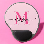 Hot Pink Modern Script Girly Monogram Name Gel Mouse Mat<br><div class="desc">Add a pop of colour to your workspace with our Hot Pink Modern Script Girly Monogram Name Mouse Pad! Featuring a vibrant hot pink design and personalised with your name in a chic modern script, this mouse pad blends style with practicality. The smooth surface ensures precise mouse movements, while the...</div>