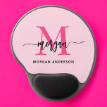 Hot Pink Modern Script Girly Monogram Name Gel Mouse Mat<br><div class="desc">Add a pop of colour to your workspace with our Hot Pink Modern Script Girly Monogram Name Mouse Pad! Featuring a vibrant hot pink design and personalised with your name in a chic modern script, this mouse pad blends style with practicality. The smooth surface ensures precise mouse movements, while the...</div>