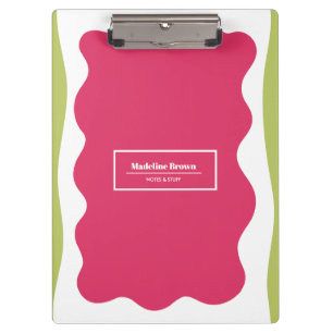 Hot Pink Modern Trendy Cute Patterns Stylish Clipboard