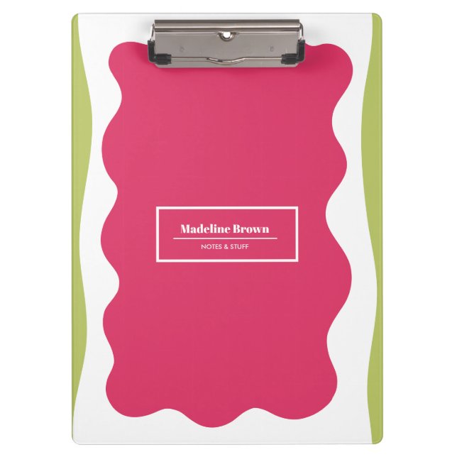 Hot Pink Modern Trendy Cute Patterns Stylish  Clipboard (Front)