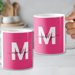 Hot Pink Monogram Coffee Mug