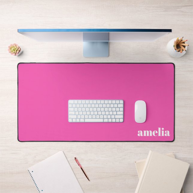 Hot Pink Monogram Desk Mat (Office 1)