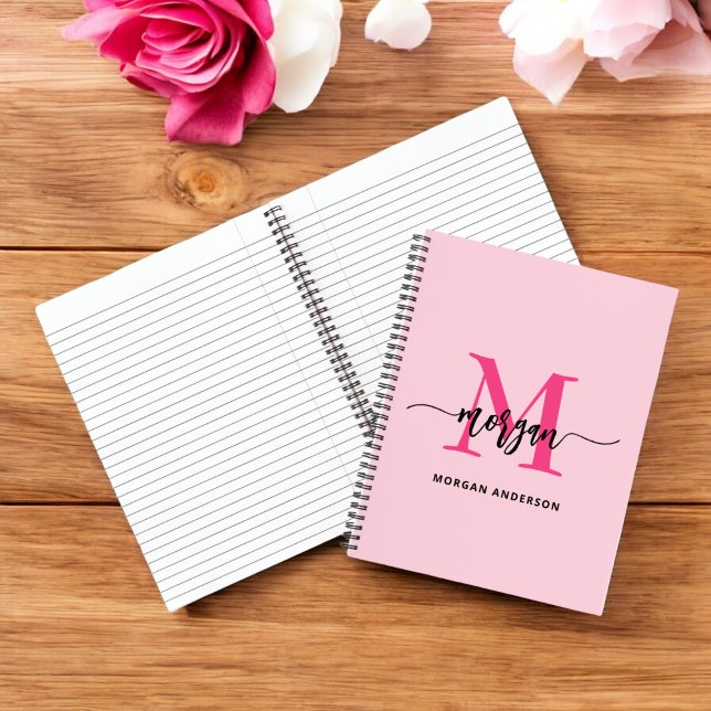 Hot Pink Monogram Girl's Back to School Notebook (Creator Uploaded)