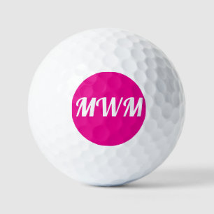 Hot Pink Monogram Golf Ball