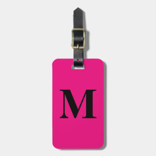  Hot Pink Monogram Initials Gift Party Favour Girl Luggage Tag
