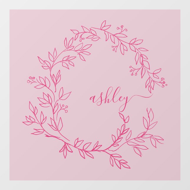 Hot Pink Monogram Name Business Corporate Window Cling (Sheet)