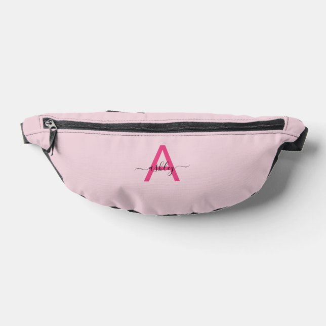 Hot Pink Monogram Name Girl's Script Bum Bags (Lay Down)