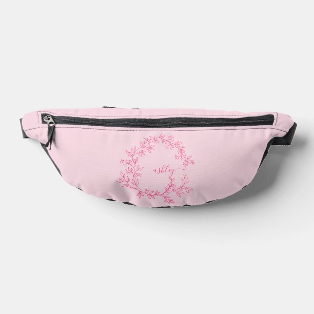 Hot Pink Monogram Name Girl's Script  Bum Bags (Lay Down)