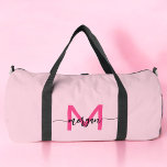 Hot Pink Monogram Name Girl's Script Sports Duffle Bag<br><div class="desc">Elevate your game with our Hot Pink Monogram Name Girl's Script Sports Duffle Bag! Featuring a vibrant hot pink design, this duffle bag is personalised with your name in an elegant script font for a custom touch. Ideal for sports, gym sessions, or travel, it offers ample space and durable construction...</div>