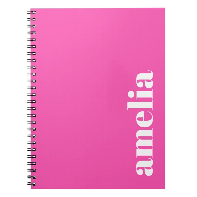 Hot Pink Monogram Notebook (Front)