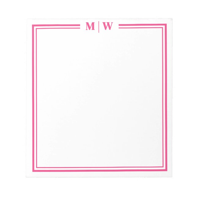 Hot Pink Monogram Notepad (Front)
