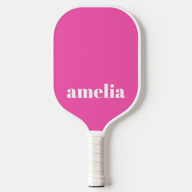 Hot Pink Monogram Pickleball Paddle (Front)