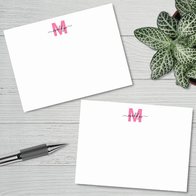 Hot Pink Monogram Post-it Notes (Hot Pink Monogram Post-it Notes)