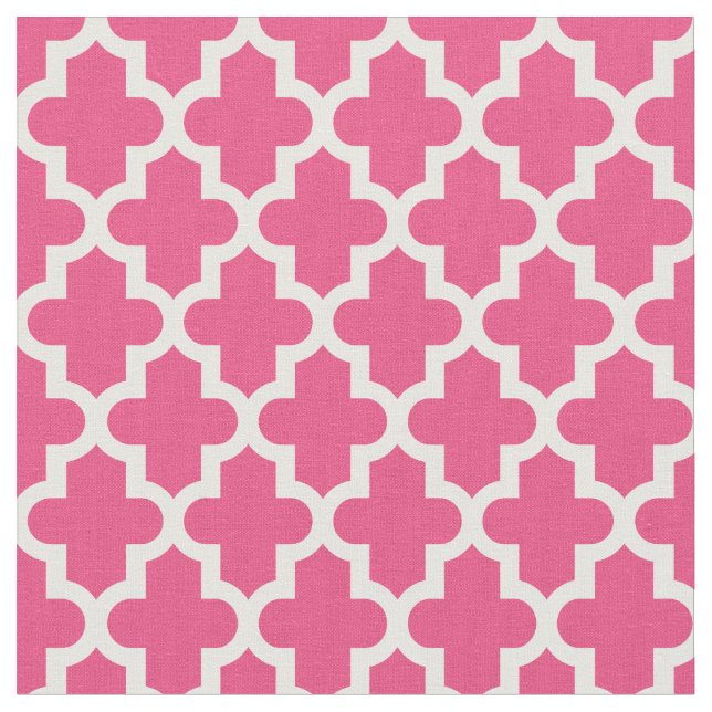 Hot Pink Moroccan Print Fabric (Close Up)
