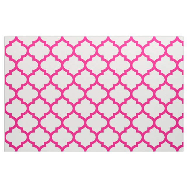 Hot Pink Moroccan Trellis Pattern Fabric (Fat Quarter)