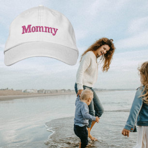 Hot Pink Mummy Embroidered Baseball Cap