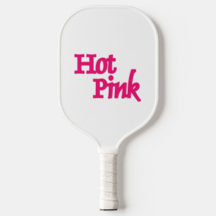 Hot Pink name white pickleball paddle