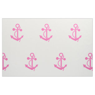 Hot Pink Nautical Anchor Fabric
